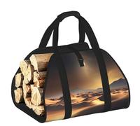 CNTDBU Sahara Desert - Borsa per legna da ardere in tela resistente, impermeabile, con manici imbottiti