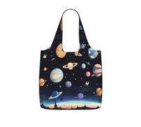 CNTDBU Saturn Jupiter Earth - Borsa per la spesa ripiegabile, leggera, riutilizzabile, per generi alimentari, zaino da viaggio con coulisse, per lavoro e palestra
