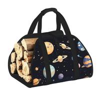 CNTDBU Saturn Jupiter Earth - Borsa per legna da ardere in tela resistente, impermeabile, con manici imbottiti