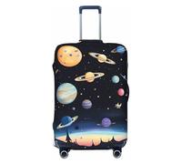 CNTDBU Saturn Jupiter Earth - Copertura elastica per valigie, protezione per bagagli da viaggio, resistente ai graffi, adatta alla maggior parte delle valigie, Nero , S, boemo