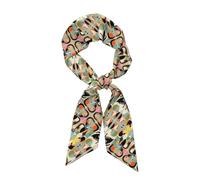 CNTDBU Sciarpa da donna in raso di seta con gatto arte moderna metà secolo, sciarpa lunga e leggera alla moda, morbida fascia per capelli con stampa all over