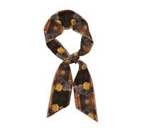 CNTDBU Sciarpa da donna in raso setoso che mangia il formaggio, sciarpa lunga e leggera alla moda, morbida fascia per capelli con stampa su tutta la superficie