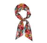 CNTDBU Sciarpa da donna in raso setoso con fiori che si sciolgono, sciarpa lunga e leggera alla moda, morbida fascia per capelli con stampa su tutta la superficie