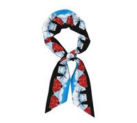 CNTDBU Sciarpa da donna in raso setoso con mulino a vento da fienile, sciarpa lunga e leggera alla moda, morbida fascia per capelli con stampa su tutta la superficie