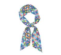 CNTDBU Sciarpa da donna in raso setoso con palloncini colorati, sciarpa lunga e leggera alla moda, morbida fascia per capelli con stampa su tutta la superficie