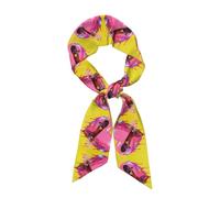 CNTDBU Sciarpe da donna a forma di cuore, in raso, a strisce lunghe, leggere, chic, accessorio per capelli, idea regalo