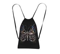 CNTDBU Science Butterfly, zaino pieghevole con coulisse, leggero, ripiegabile, riutilizzabile, per viaggi, zaino compatto per campeggio, palestra