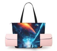 CNTDBU Science Fiction Future - Borsa da yoga da donna, grande borsa da palestra con supporto per tappetino da yoga, borsa a tracolla leggera per allenamento, viaggi, spiaggia