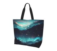 CNTDBU Science Fiction Stars - Borsa larga da donna, leggera, impermeabile, per la spesa, riutilizzabile, con tasca interna, per lavoro e viaggi