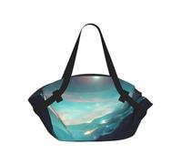 CNTDBU Science Fiction Stars - Coperta da picnic 2 in 1, pieghevole, impermeabile, tappetino rotondo per spiaggia, parco, borsa da campeggio portatile con tasche portaoggetti per avventure all'aperto