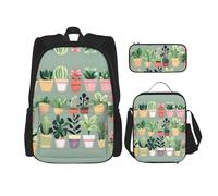 CNTDBU Set 3 in 1 con zaino per piante bonsai, borsa da viaggio per pendolari, borsa termica per il pranzo per lavoro con custodia per laptop