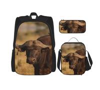 CNTDBU Set 3 in 1 zaino curvo con corno di bue, borsa da viaggio per pendolari, borsa termica per il pranzo da lavoro con custodia per laptop