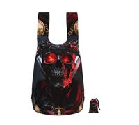 CNTDBU Skull Crown Fire - Zaino pieghevole da 16 l, leggero, ripiegabile, per viaggi, impermeabile, con cerniera, per uomo e donna