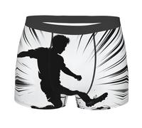 CNTDBU Sliding Tackle Move - Boxer da uomo con tasca profilata, biancheria intima morbida elasticizzata traspirante, senza etichetta in vita, traspirante, Nero , L