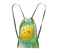 CNTDBU Smiling Lemon - Zaino pieghevole con coulisse, leggero, ripiegabile, riutilizzabile, per viaggi, zaino compatto per campeggio, palestra