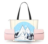 CNTDBU Snow-Capped Mountains - Borsa da yoga da donna, grande borsa da palestra con supporto per tappetino da yoga, borsa a tracolla leggera per allenamento, viaggi, spiaggia