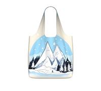 CNTDBU Snow-capped Mountains, borsa per la spesa, leggera, riutilizzabile, pieghevole, per generi alimentari, zaino da viaggio con coulisse, per lavoro e palestra
