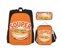 CNTDBU Souper Star Pun zaino portapranzo Set 3 in 1 borsa da viaggio per pendolari, borsa termica per il pranzo per lavoro con custodia per laptop