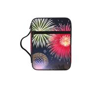 CNTDBU Splendid Fireworks Bibbia Study Tote Bag con manici, organizer resistente all'acqua per viaggi in chiesa, portapenne, tablet tasca per diario