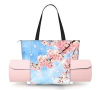 CNTDBU Spring Cherry Bloom - Borsa da yoga da donna, grande borsa da palestra con supporto per tappetino da yoga, borsa a tracolla leggera per allenamento, viaggi, spiaggia