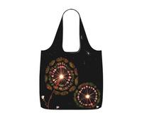 CNTDBU Starry Dandelion - Borsa per la spesa, leggera, riutilizzabile, pieghevole, per generi alimentari, zaino da viaggio con coulisse, per lavoro e palestra