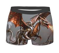 CNTDBU Steampunk Dragon Gear - Boxer da uomo con tasca profilata, biancheria intima morbida elasticizzata traspirante, senza etichette, traspirante, traspirante, senza etichette, traspirante, Nero , L