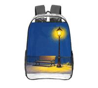 CNTDBU Street Lamp Bench - Zaino trasparente da 40,6 cm, approvato dallo stadio, in PVC trasparente, con fondo rinforzato, unisex
