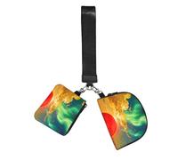 CNTDBU Sun Cloud Aurora Portafoglio portachiavi da donna - Piccola borsa da polso per chiavi e carte, confezione da 2 tasche con cerniera per corsa, palestra, viaggi, sport all'aria aperta