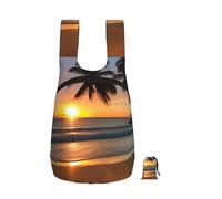 CNTDBU Sunset Beach - Zaino pieghevole da 16 l, leggero, da viaggio, impermeabile, con cerniera, per uomo e donna