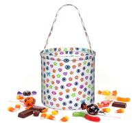 CNTDBU Symbol Set Halloween Storage Bag-Round Borsa per il Partito | Tessuto twill leggero riutilizzabile contiene bomboniere essenziali per uso festa