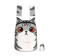 CNTDBU Tabby Cat Face - Zaino pieghevole da 16 l, leggero, ripiegabile, per viaggi, impermeabile, con cerniera, per uomo e donna