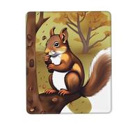 CNTDBU Tappetino per mouse con base in gomma a forma di scoiattolo che mangia noci, con bordo cucito, antiscivolo, per giochi in ufficio, superficie in tessuto liscio, verticale multipla