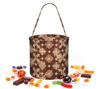 CNTDBU Tessuto texture Halloween Storage Bag-Round borsa per il partito | Tessuto twill leggero riutilizzabile contiene bomboniere essenziali per uso festa