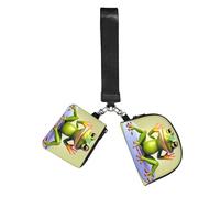 CNTDBU The Funny Frog Doing Yoga - Portafoglio da polso da donna, piccola borsa da polso per chiavi, carte, confezione da 2 tasche con cerniera per corsa, palestra, viaggi, sport all'aria aperta