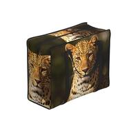CNTDBU The Leopard Hunting Heavy Duty Shopping Tote Bag - Borsa della spesa riutilizzabile impermeabile con cerniera, borsa pieghevole per viaggi e picnic