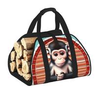 CNTDBU The Silent Monkey - Borsa porta legna da ardere, in tela resistente, impermeabile, con manici imbottiti