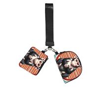 CNTDBU The Silent Monkey - Portafoglio portachiavi da donna, piccola borsa da polso per chiavi e carte, confezione da 2 tasche con cerniera per corsa, palestra, viaggi, sport all'aria aperta