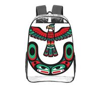 CNTDBU Thunderbird Totem - Zaino trasparente da 40,6 cm, in PVC, approvato dallo stadio, tasca frontale con stampa all-over, leggero zaino da viaggio unisex