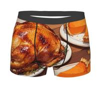CNTDBU Turkey Pie - Boxer da uomo con tasca profilata, biancheria intima elasticizzata e traspirante, senza etichette, traspirante, traspirante, senza etichette, traspirante, Nero , L