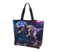 CNTDBU Tyrannosaurus Rex - Borsa larga a tracolla da donna, leggera, impermeabile, riutilizzabile, con tasca interna, per lavoro e viaggi