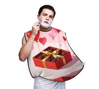 CNTDBU Valentine - Bavaglino da barba a forma di cuore, da uomo, per tagliare la barba, impermeabile, con ventose