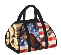 CNTDBU Veteran Eagle - Borsa porta legna da ardere in tela resistente, impermeabile, con manici imbottiti