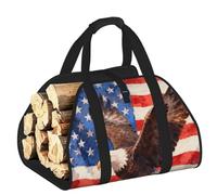 CNTDBU Veteran Eagle - Borsa porta legna da ardere in tela resistente, impermeabile, con manici imbottiti