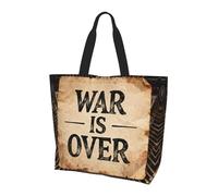 CNTDBU War Is Over - Borsa larga da donna, leggera, impermeabile, riutilizzabile, con tasca interna, per lavoro, viaggi