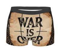 CNTDBU War Is Over - Boxer da uomo con tasca profilata, biancheria intima elasticizzata e traspirante, senza etichette, traspirante, traspirante, senza etichette, traspirante, Nero , L