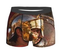 CNTDBU Warrior Helmet Gold - Boxer da uomo con custodia sagomata, biancheria intima elasticizzata e traspirante, senza etichetta in vita, traspirante, Nero , L