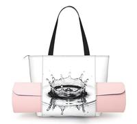 CNTDBU Water Drop, borsa da yoga da donna, grande borsa da palestra con supporto per tappetino da yoga, borsa a tracolla leggera per allenamento, viaggi, spiaggia