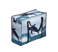 CNTDBU Whales At Sea - Borsa per la spesa resistente, impermeabile, riutilizzabile, con cerniera, pieghevole, per viaggi e picnic