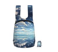CNTDBU White Clouds Over The Sea - Zaino pieghevole da 16 l, leggero, da viaggio, impermeabile, con cerniera, per uomo e donna