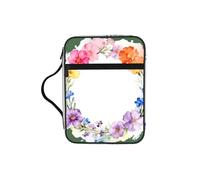 CNTDBU Wildflower Wreath Bibbia Study Tote Bag con manici, organizer resistente all'acqua per viaggi in chiesa, portapenne, tablet, diario